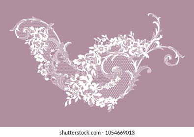 lace flowers decoration element