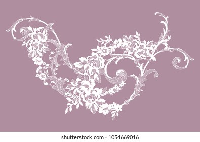 lace flowers decoration element