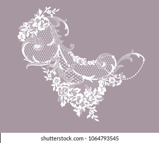 lace flowers decoration element