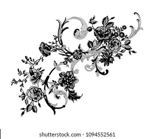 lace flowers decoration element