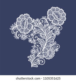 lace flowers decoration element