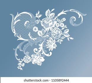 lace flowers decoration element