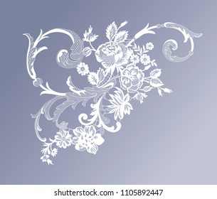 lace flowers decoration element