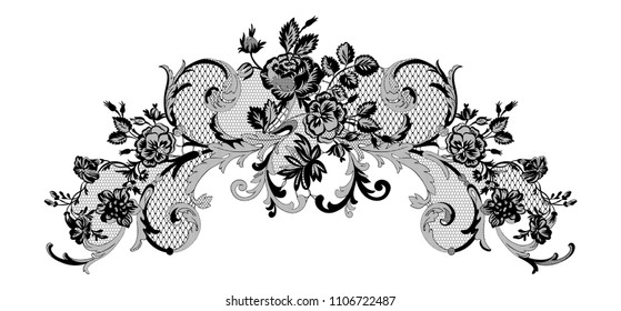 lace flowers decoration element