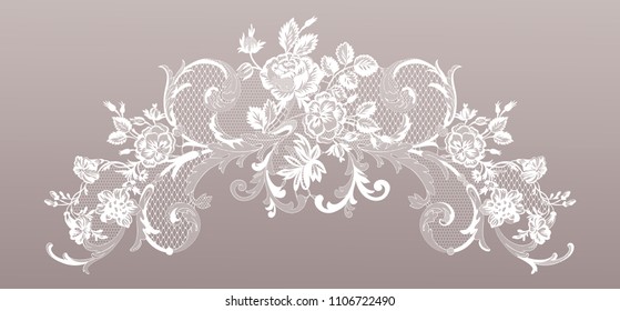 lace flowers decoration element