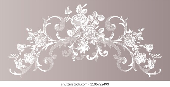 lace flowers decoration element