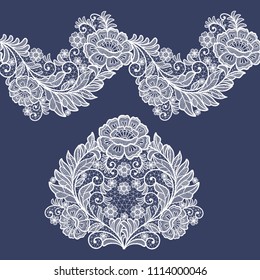 lace flowers decoration element