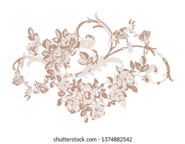 lace flowers decoration element