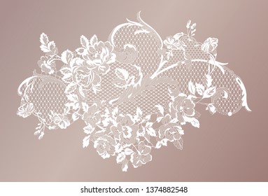 lace flowers decoration element