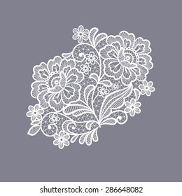 lace flowers decoration element