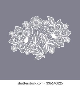 lace flowers decoration element