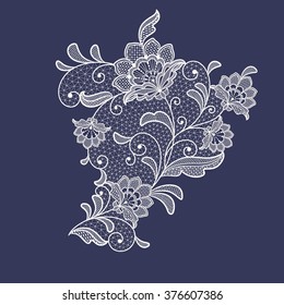 lace flowers decoration element