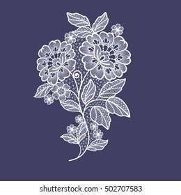 lace flowers decoration element