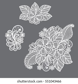 lace flowers decoration element