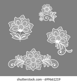 lace flowers decoration element