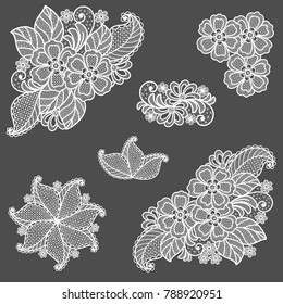 lace flowers decoration element