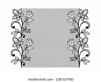 lace flowers decoration element lace background with floral pattern