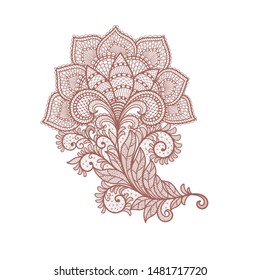 lace flowers decoration element, darck on white