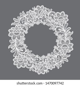 lace flowers decoration element. frame