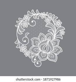 lace flowers decoration element, vector