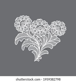 lace flowers decoration element, vector