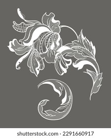 lace  flowers and foliage. Vector illustration, bouquet.