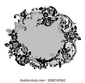 lace flowers frame decoration element