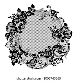 lace flowers frame decoration element