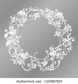 lace flowers frame decoration element