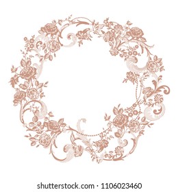 lace flowers frame decoration element