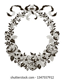 lace flowers frame decoration element