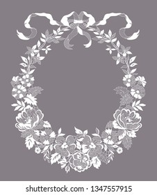 lace flowers frame decoration element