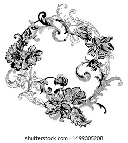 lace flowers frame decoration element