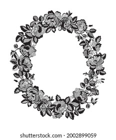 elemento de decoración de marco de flores de encaje