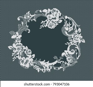 lace flowers frame decoration element