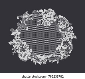 lace flowers frame decoration element