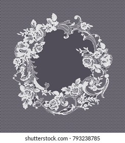 lace flowers frame decoration element