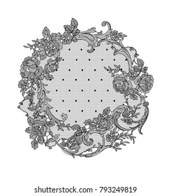 lace flowers frame decoration element