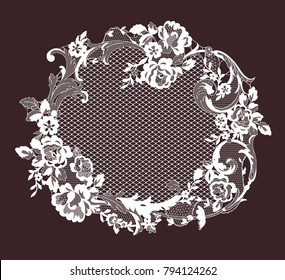 lace flowers frame decoration element
