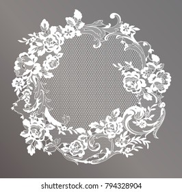 lace flowers frame decoration element