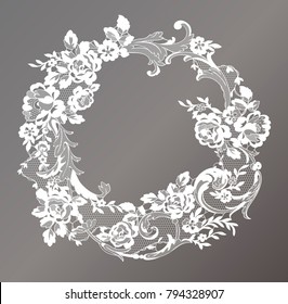 lace flowers frame decoration element