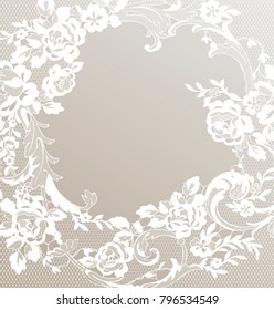 lace flowers frame decoration element