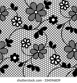 Lace Flowers Seamless Pattern Vector Illustration Stock Vector (Royalty ...