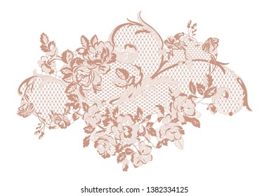 lace flowers vintage decoration element