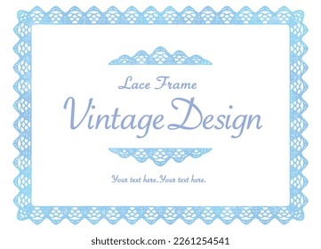 Lace Frame and decorative ornaments. Design template. Watercolor. Vector illustration.