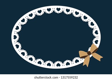 Lace Frame Design, Decorative Invitation Card Template, Paper Cut Out Design