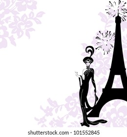 lace frame with elements symbolizing fashion