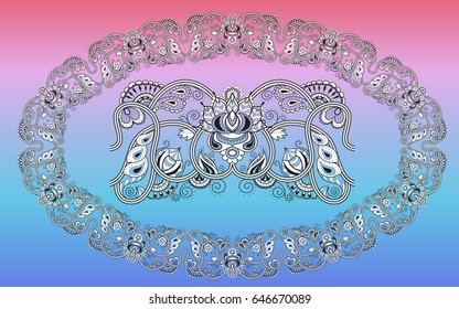 Lace frame with floral elements