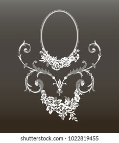 lace frame with flower garland