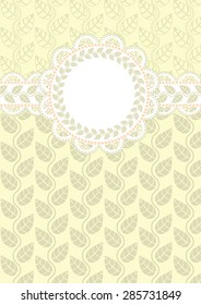 lace frame on a light background with floral ornaments